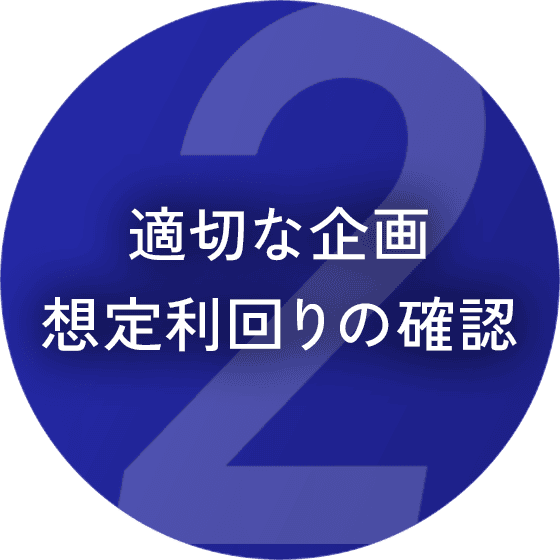 適切な企画、想定利回りの確認